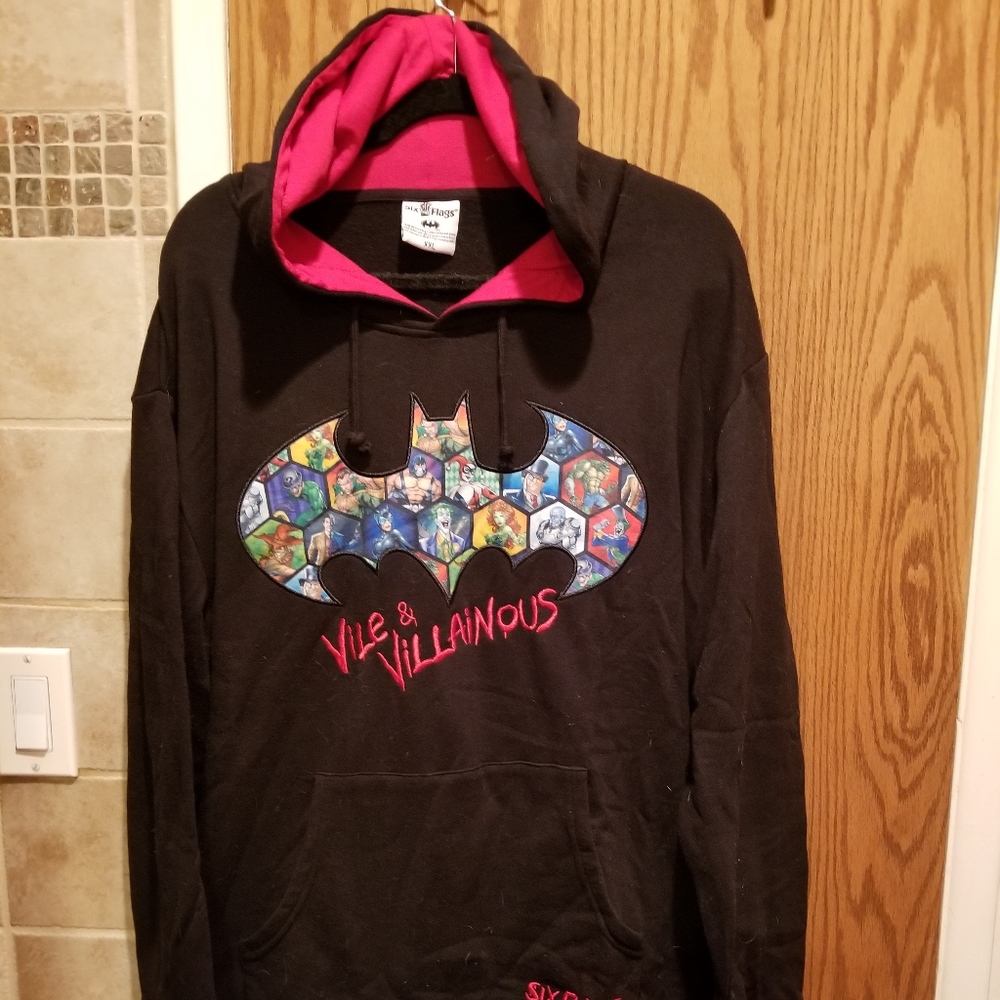 SIx Flags Vile & Villains Black/Red XXL Hoodie